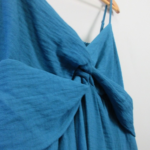 Banana Republic Twist Front Dress 6 Blue Midi V Neck Tank Casual Boho Party 338 - Picture 7 of 12